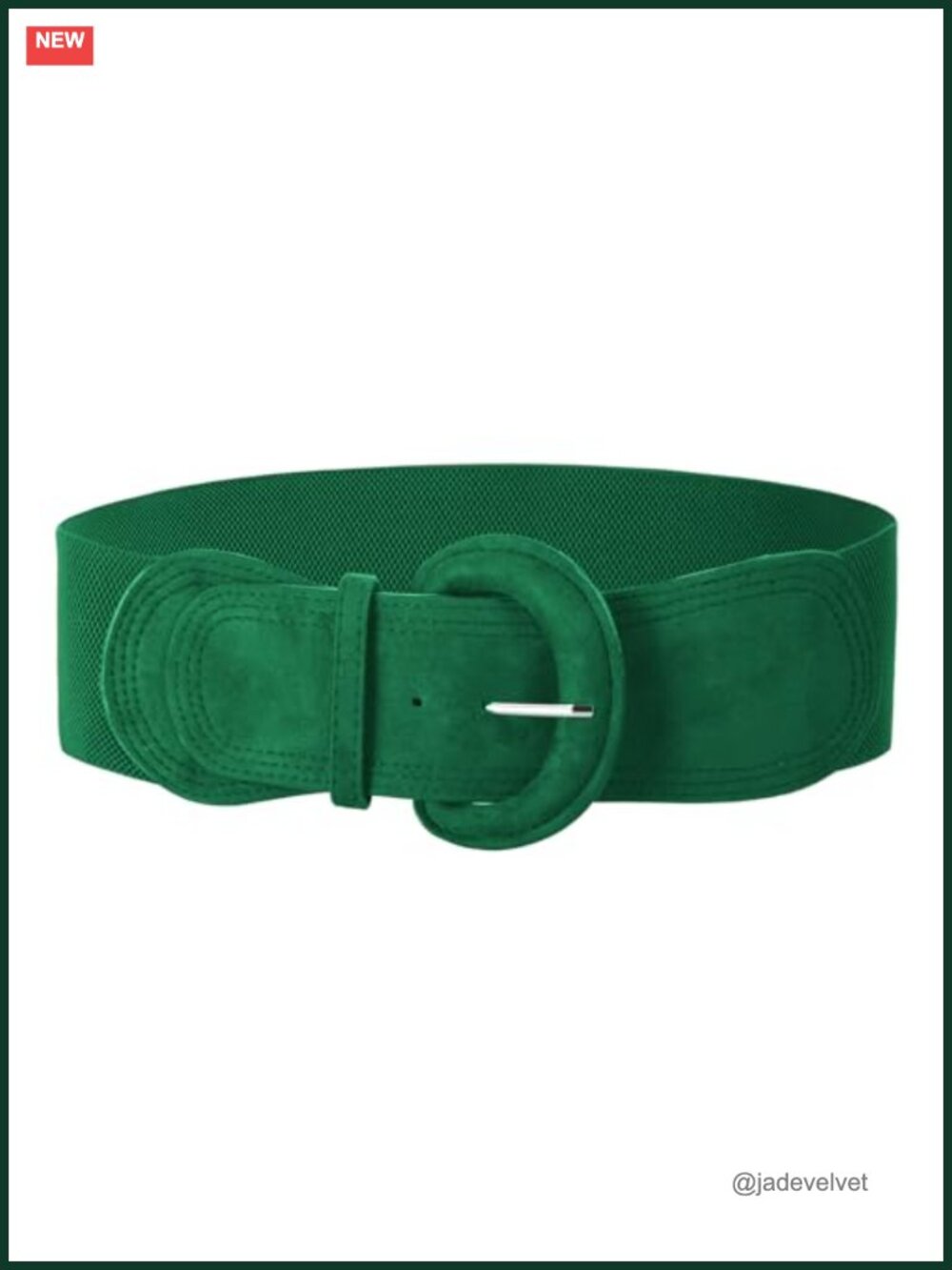 Wide Elastic Suede Belt with Buckle for Women